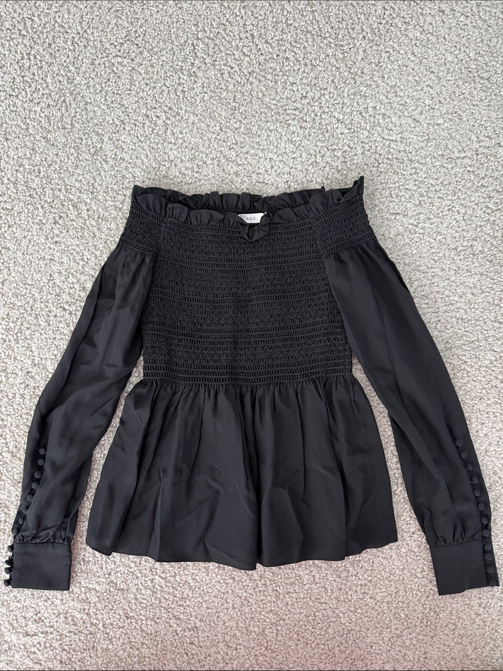 A.L.C.  Off-Shoulder Black Blouse